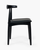 Cintesi Hans Wegner Replica Elbow Chair - Black, Black Seat 