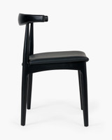 Hans Wegner Replica Elbow Chair, Black - Black Seat