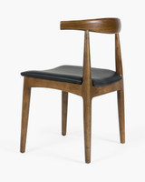 Hans Wegner Replica Elbow Chair, Walnut - Black Seat