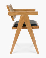 Lillian Armchair - Natural, Black Seat