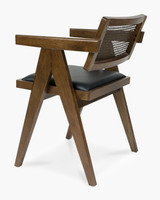 Lillian Armchair - Walnut, Black Seat