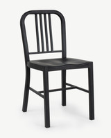 Navy Replica Steel Chair - Matt Black