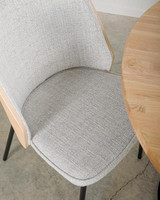 Cintesi Clive Chair - Natural Wood Back, Grey Fabric 