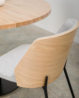 Cintesi Clive Chair - Natural Wood Back, Grey Fabric 