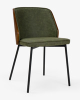 Clive Chair - Dark Wood Back, Forest Green