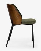 Clive Chair - Dark Wood Back, Forest Green