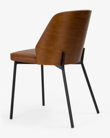 Clive Chair - Dark Wood Back, Chestnut Vinyl