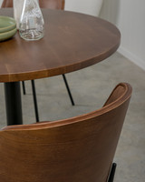 Clive Chair - Dark Wood Back, Chestnut Vinyl