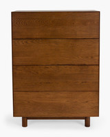 Sawyer Four Drawer Tallboy, Dark Oak