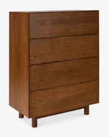 Sawyer Four Drawer Tallboy, Dark Oak