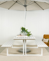 Theodore Outdoor Picnic Table - 200X79Cm, White