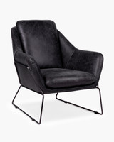 Harold Leather Tub Chair - Black