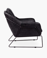 Harold Leather Tub Chair - Black