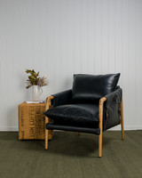 Wesley Leather Armchair - Black