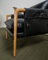 Wesley Leather Armchair - Black