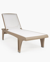 Tahiti Sun Lounger - Dove Grey W White Fabric
