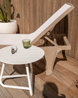 Tahiti Sun Lounger - Dove Grey W White Fabric
