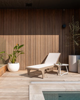 Tahiti Sun Lounger - Dove Grey W White Fabric