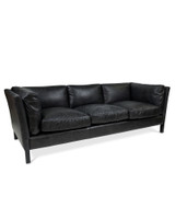 George Leather Sofa - 3 Seater, Black