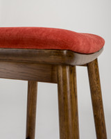 Archie Bar Stool - Walnut, 65Cm, Brick Seat