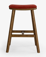Archie Bar Stool - Walnut, 65Cm, Brick Seat
