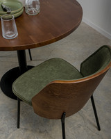 Clive Bar Stool - Dark Wood Back - Forest Green, 75Cm