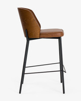 Clive Bar Stool - Dark Wood Back - Chestnut, 75Cm