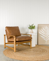 Cintesi Aspen Leather Armchair - Natural Frame, Nutt Tan 