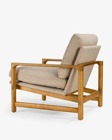 Aspen Fabric Armchair - Natural Frame, Biscuit