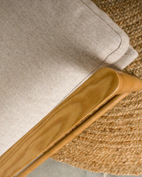 Aspen Fabric Armchair - Natural Frame, Biscuit