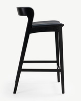 Grace Bar Stool - Black, Black Seat, 75cm