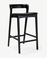 Cintesi Grace Bar Stool - Black, Black Seat, 75cm 