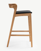 Grace Bar Stool - Natural, Black Seat, 75cm