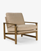 Aspen Fabric Armchair - Espresso Frame, Biscuit