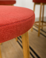 Curve Bar Stool - Natural Oak, Brick Seat 75cm