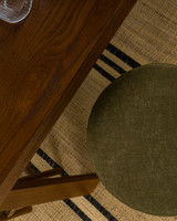 Curve Bar Stool - Dark Oak, Olive Green Seat 65cm