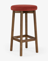 Curve Bar Stool - Dark Oak, Brick Seat 65cm