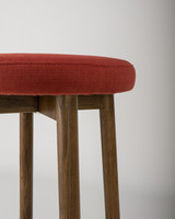 Curve Bar Stool - Dark Oak, Brick Seat 65cm