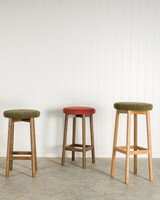 Cintesi Curve Bar Stool - Dark Oak, Brick Seat 65cm 