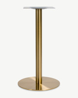 Orion Round Bar Leaner Base - 50cm x 90H, Brushed Brass