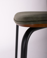 Neal Bar Stool - Dark Wood & Forest Green, 65Cm