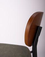 Neal Chair - Dark Wood & Forest Green