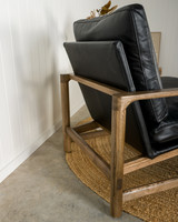 Aspen Leather Armchair - Espresso Frame, Raven Black