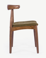 Hans Wegner Replica Elbow Chair - Walnut, Olive Green