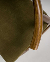 Hans Wegner Replica Elbow Chair - Walnut, Olive Green