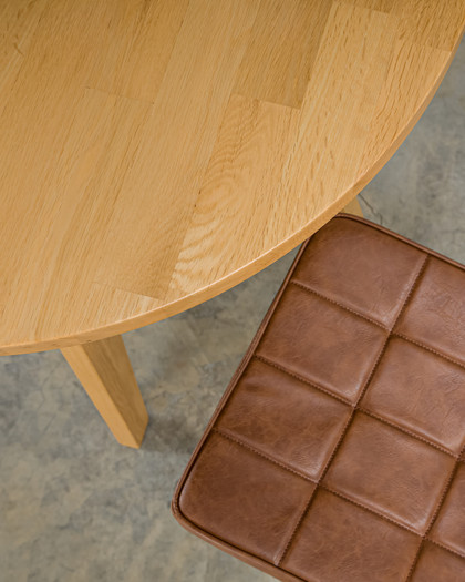 Stockholm Oak Bar Leaner - 80Cm Dia 105H, Natural