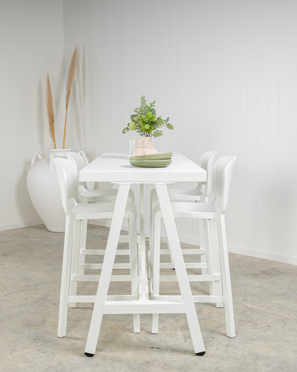 Kingston Outdoor Bar Leaner - 160X60Cm 90 H, White