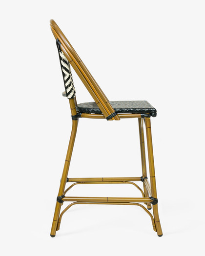 Chloe Barstool -  Ivory/Black, 76Cm