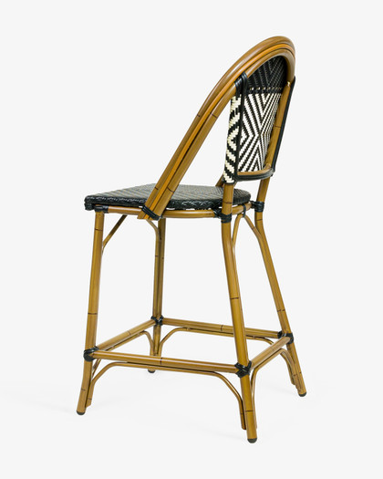 Chloe Barstool -  Ivory/Black, 76Cm