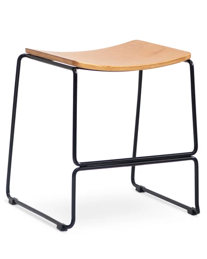 Colorado Wire Bar Stool - Black, Ply Seat 45Cm